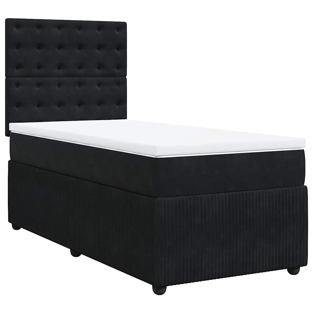 Sommier à lattes de lit et matelas Noir 80x200 cm Velours - XIOS