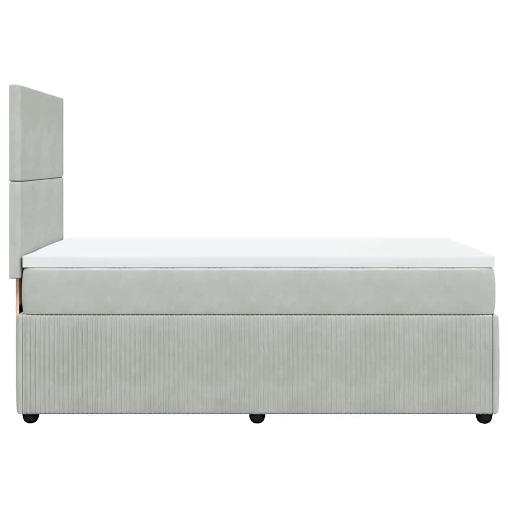 Sommier à lattes de lit et matelas Gris clair 90x190 cm Velours - XIOS