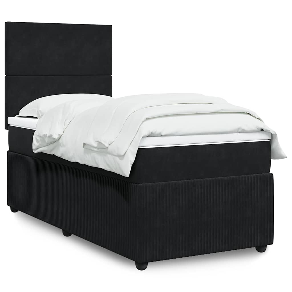 Sommier à lattes de lit avec matelas Noir 90x190 cm Velours - XIOS