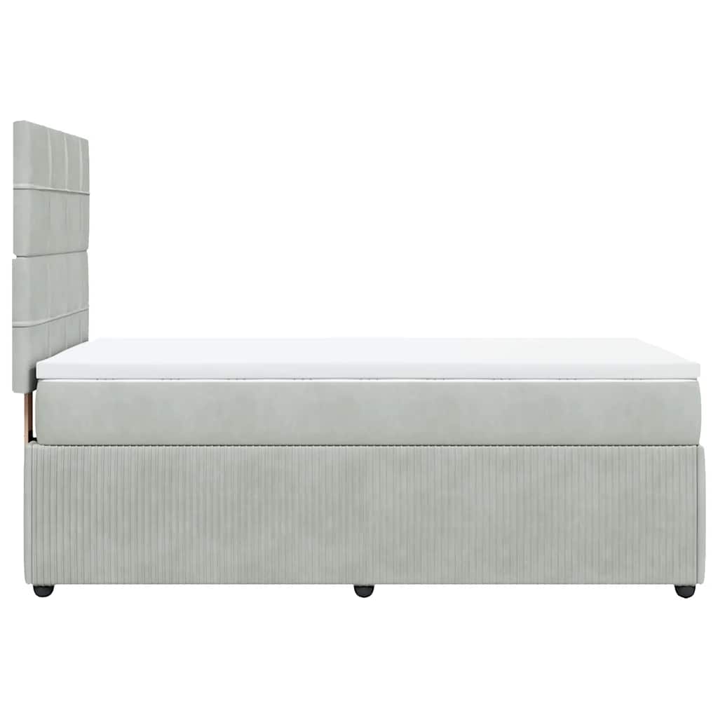 Sommier à lattes de lit et matelas Gris clair 90x190 cm Velours - XIOS