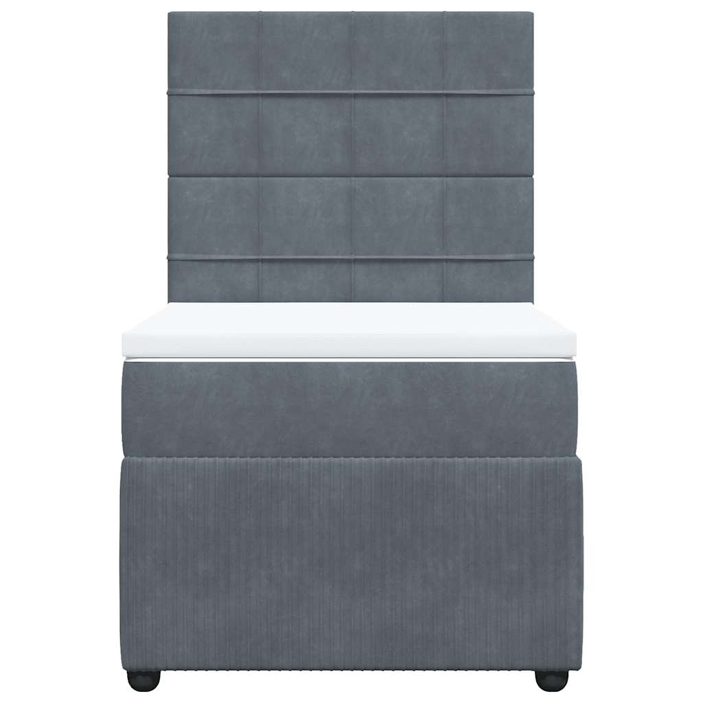 Sommier à lattes de lit et matelas Gris foncé 90x190 cm Velours - XIOS