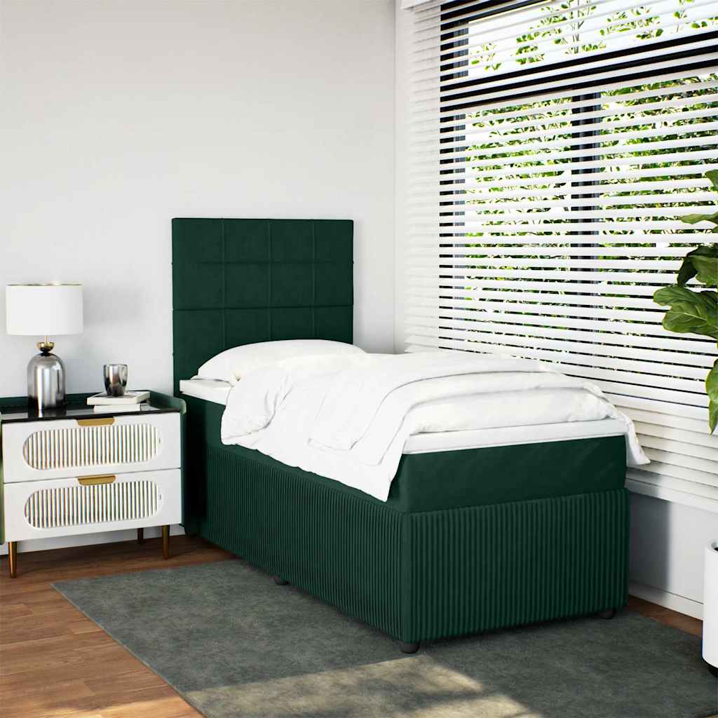 Sommier à lattes de lit avec matelas Vert foncé 90x190 cm - XIOS