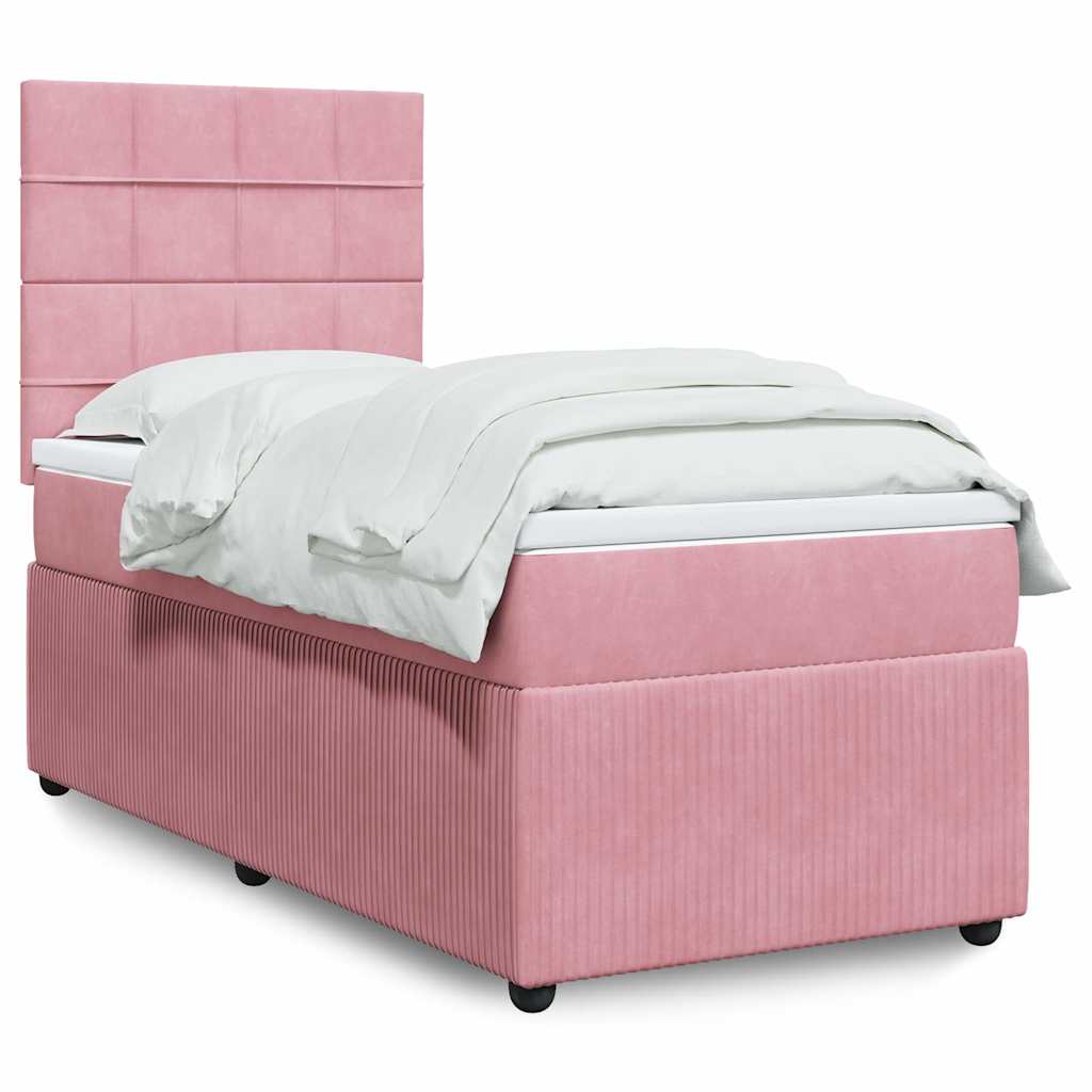 Sommier à lattes de lit avec matelas Rose 90x190 cm Velours - XIOS