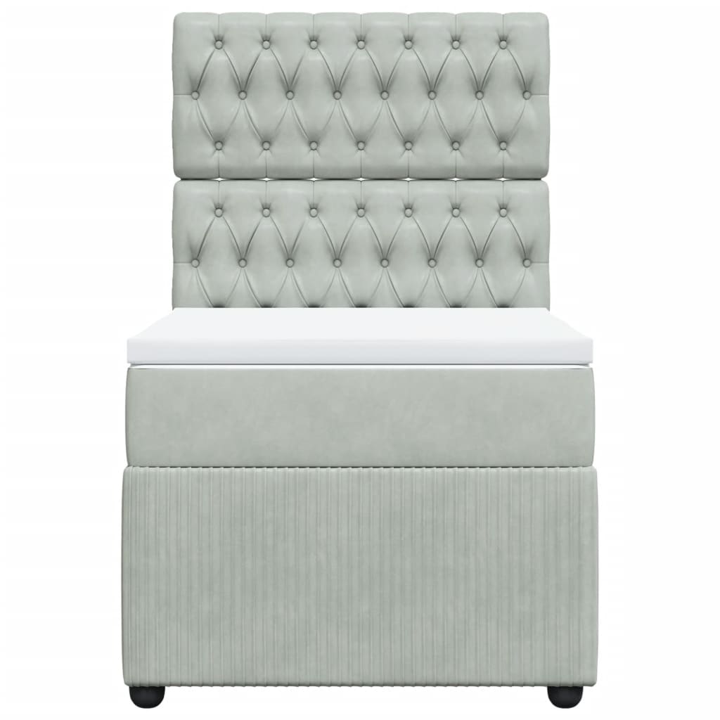 Sommier à lattes de lit et matelas Gris clair 90x190 cm Velours - XIOS