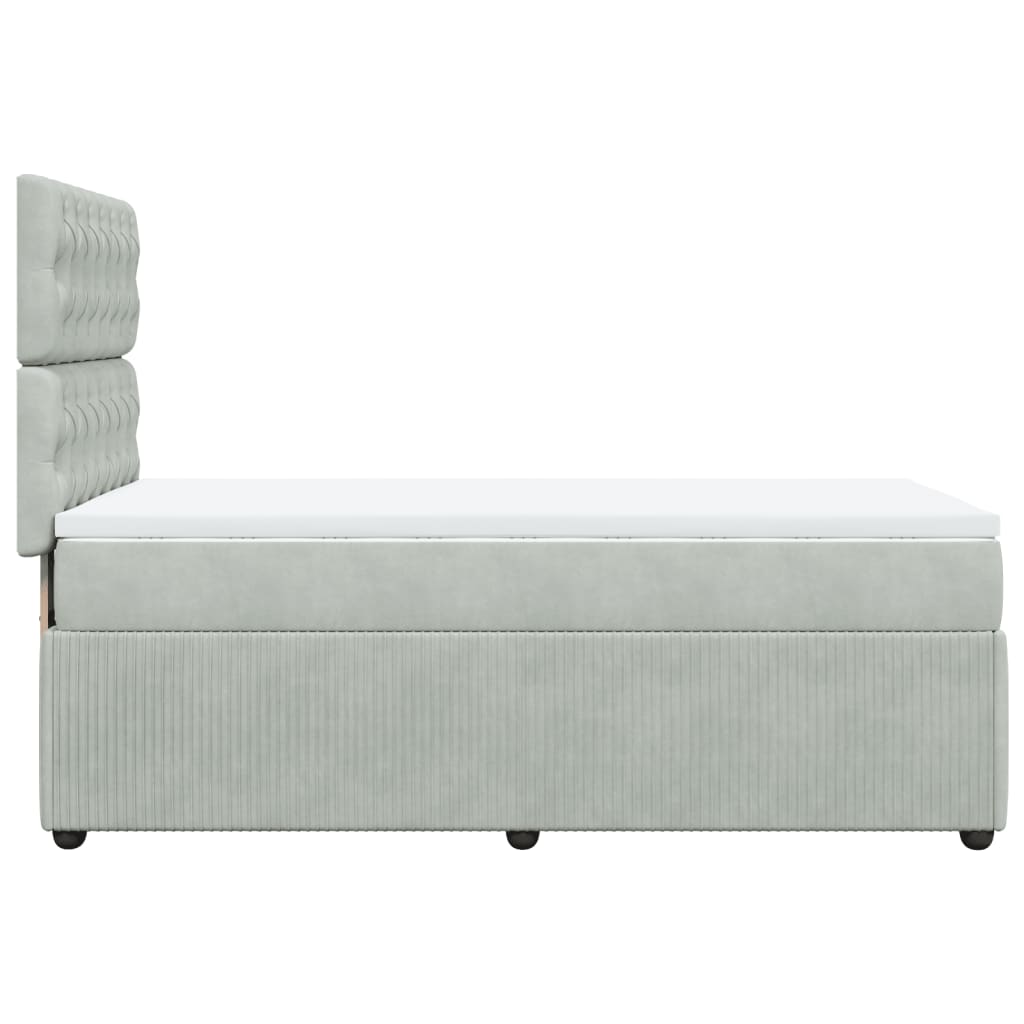 Sommier à lattes de lit et matelas Gris clair 90x190 cm Velours - XIOS