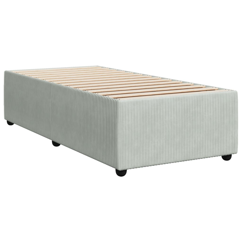 Sommier à lattes de lit et matelas Gris clair 90x190 cm Velours - XIOS