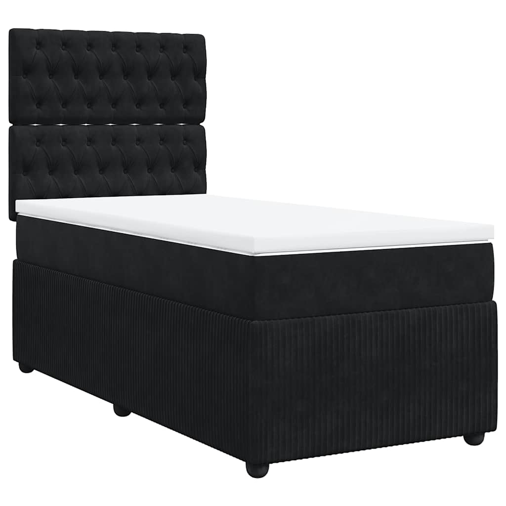 Sommier à lattes de lit avec matelas Noir 90x190 cm Velours - XIOS