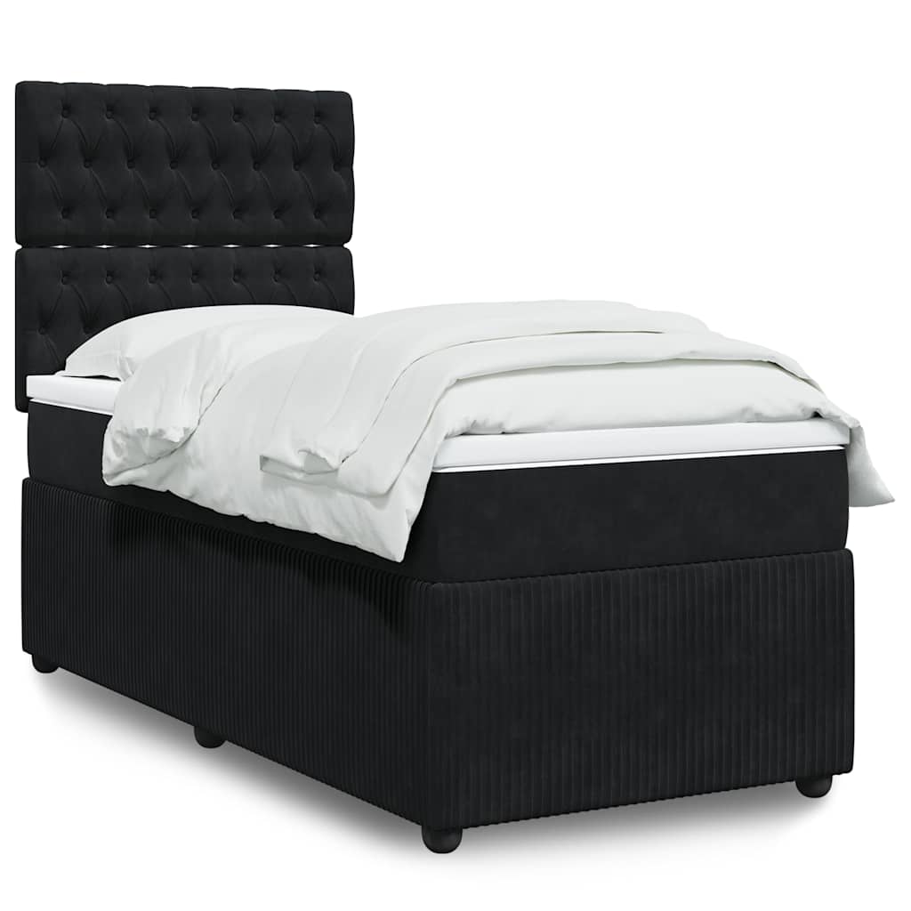 Sommier à lattes de lit avec matelas Noir 90x190 cm Velours - XIOS
