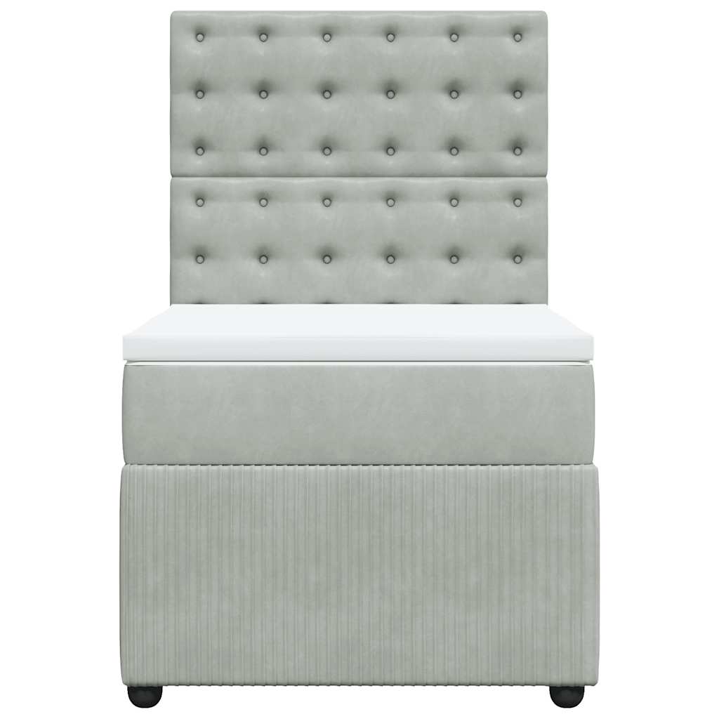 Sommier à lattes de lit et matelas Gris clair 90x190 cm Velours - XIOS