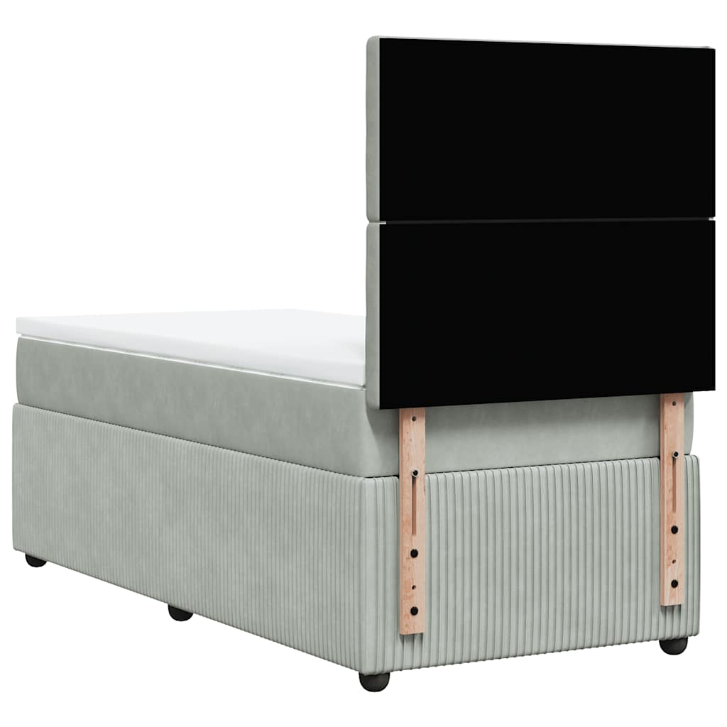 Sommier à lattes de lit et matelas Gris clair 90x190 cm Velours - XIOS