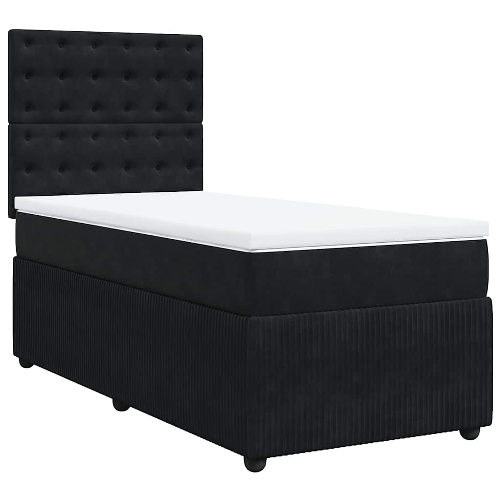 Sommier à lattes de lit avec matelas Noir 90x190 cm Velours - XIOS