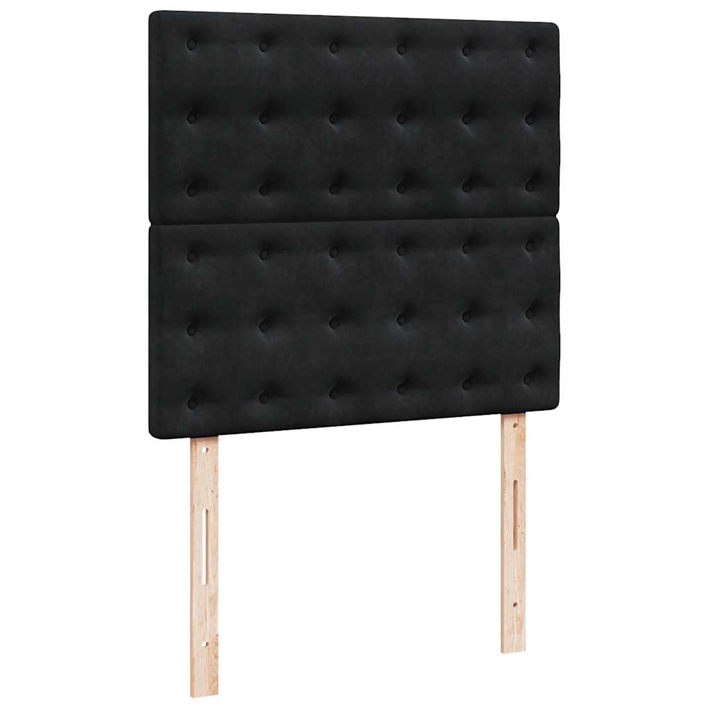 Sommier à lattes de lit avec matelas Noir 90x190 cm Velours - XIOS