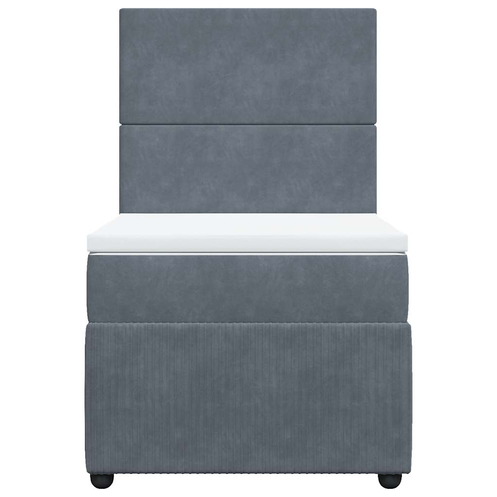 Sommier à lattes de lit et matelas Gris foncé 90x200 cm Velours - XIOS