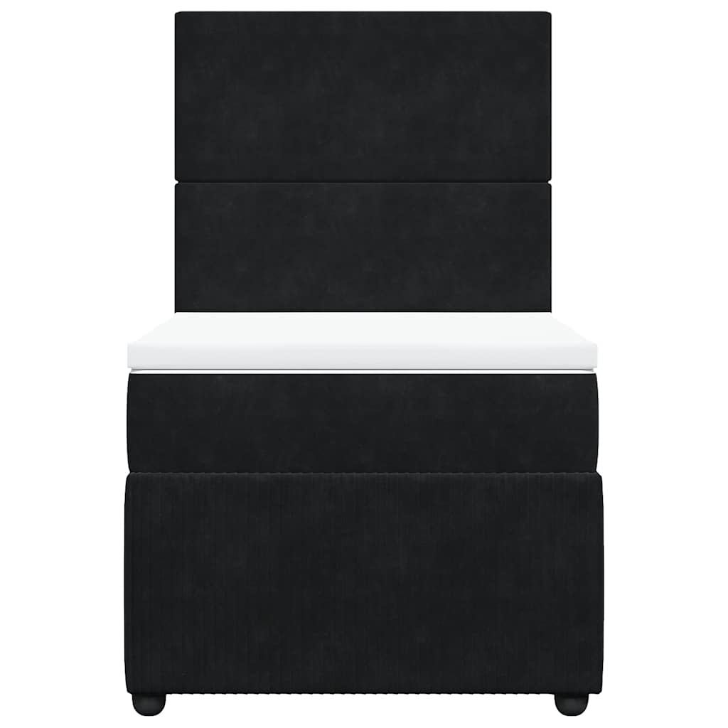 Sommier à lattes de lit avec matelas Noir 90x200 cm Velours - XIOS
