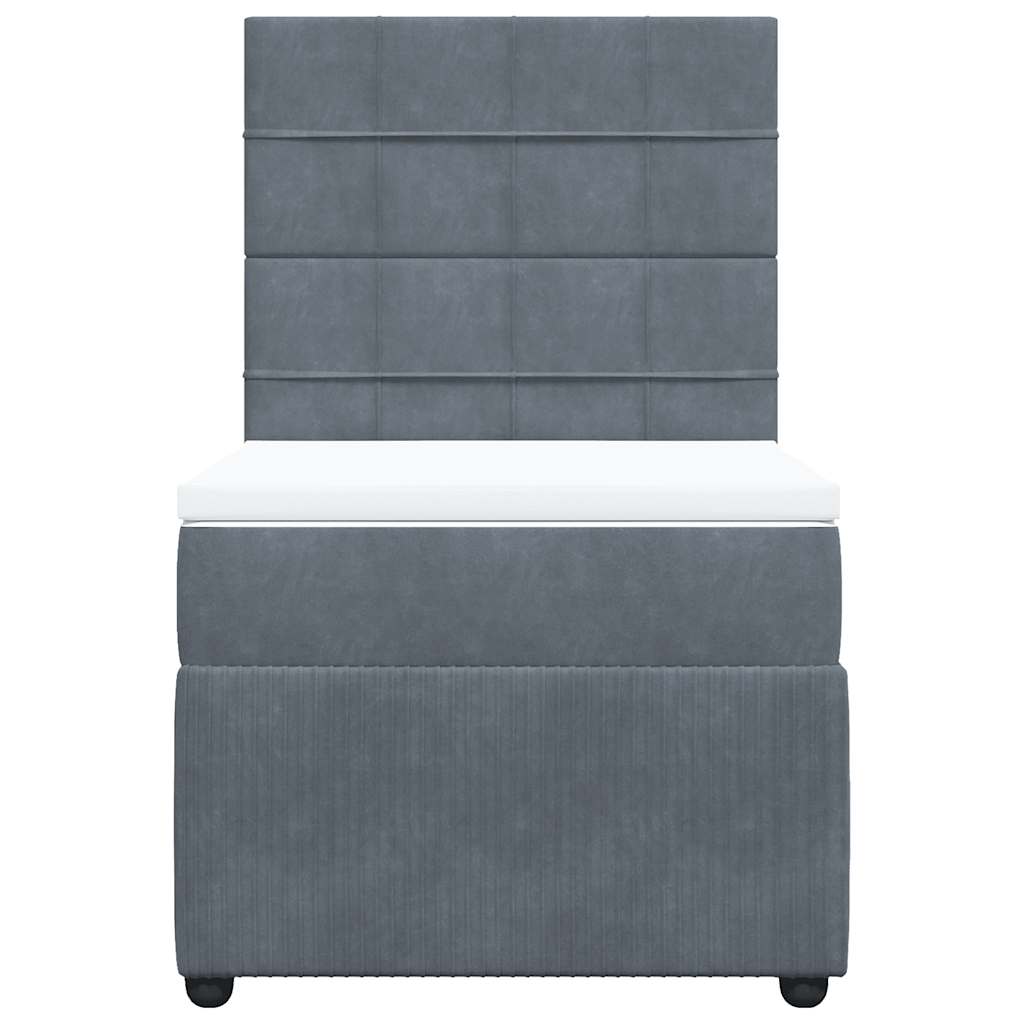 Sommier à lattes de lit et matelas Gris foncé 90x200 cm Velours - XIOS