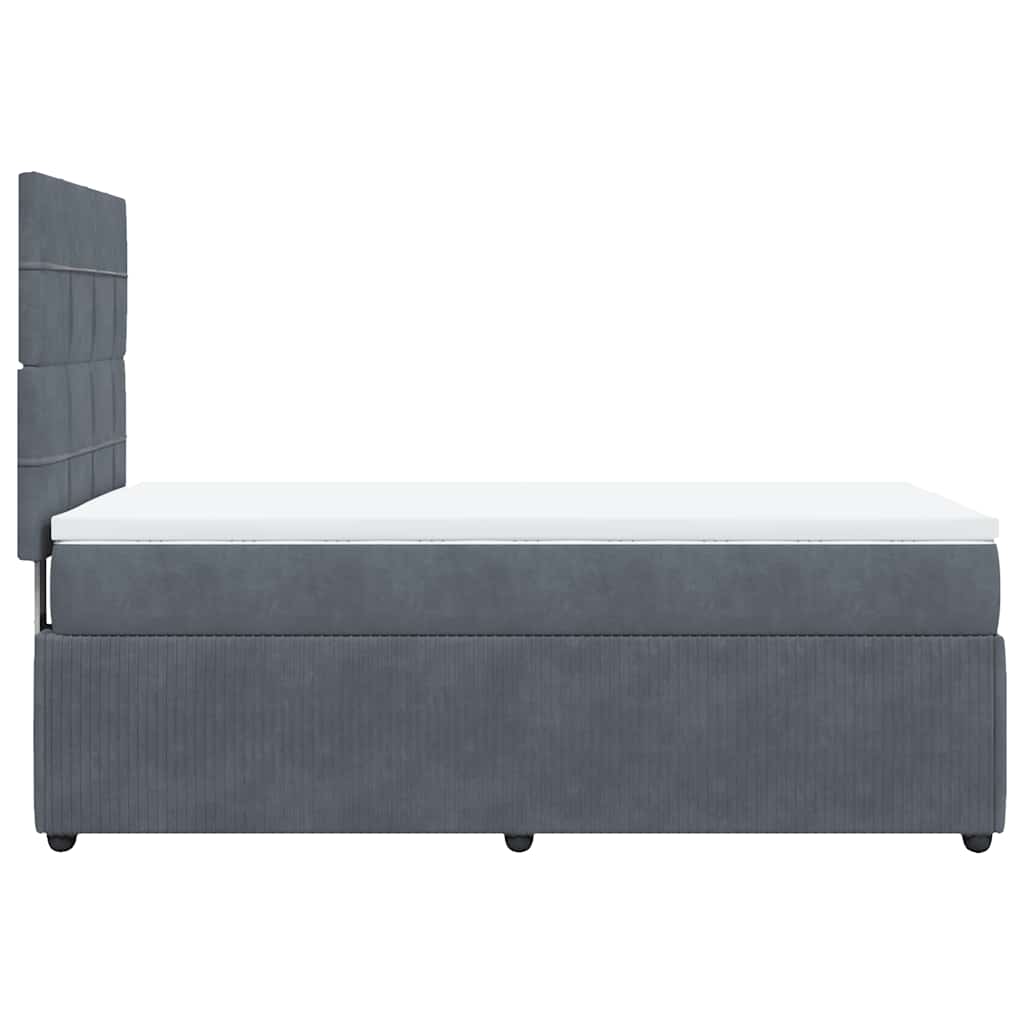 Sommier à lattes de lit et matelas Gris foncé 90x200 cm Velours - XIOS