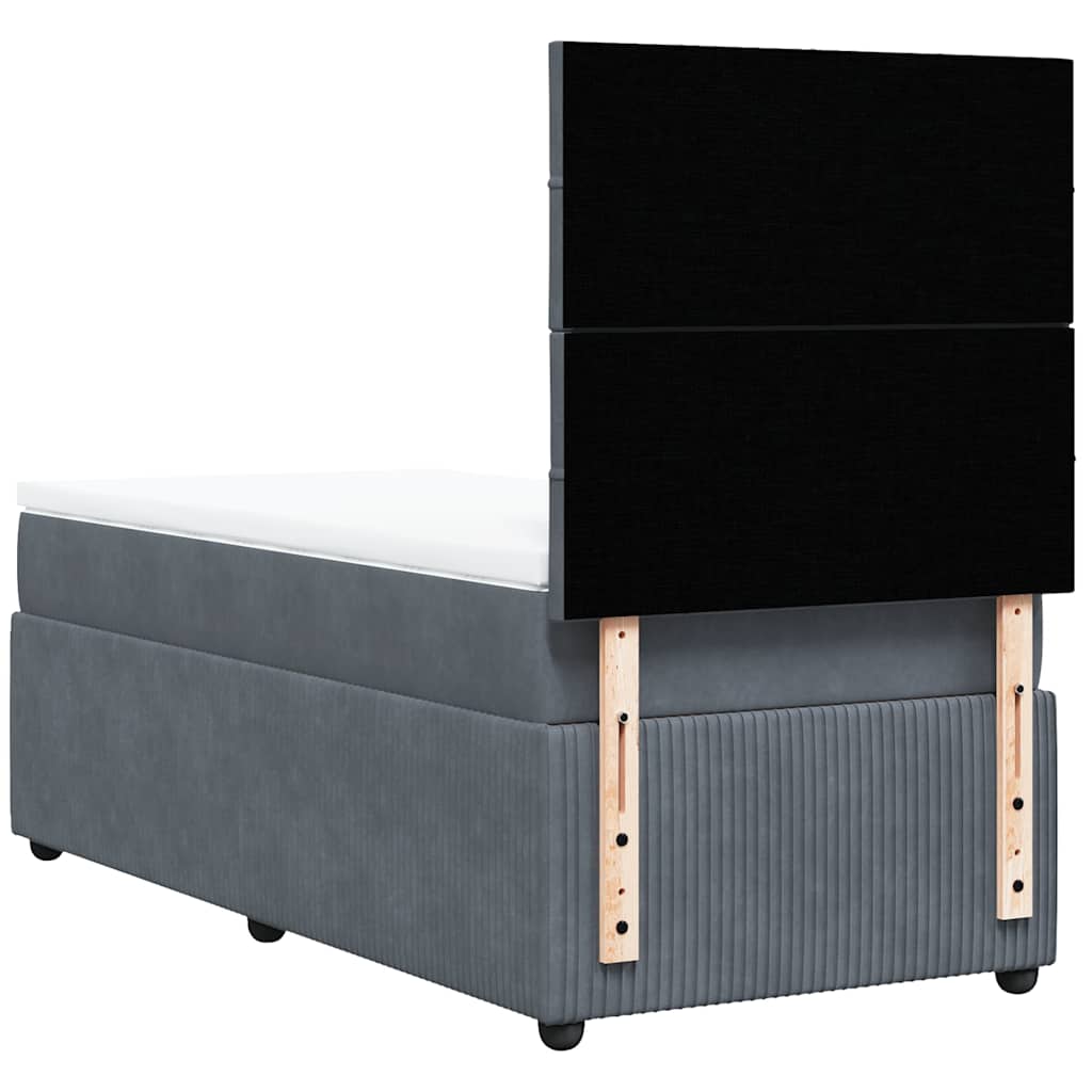 Sommier à lattes de lit et matelas Gris foncé 90x200 cm Velours - XIOS
