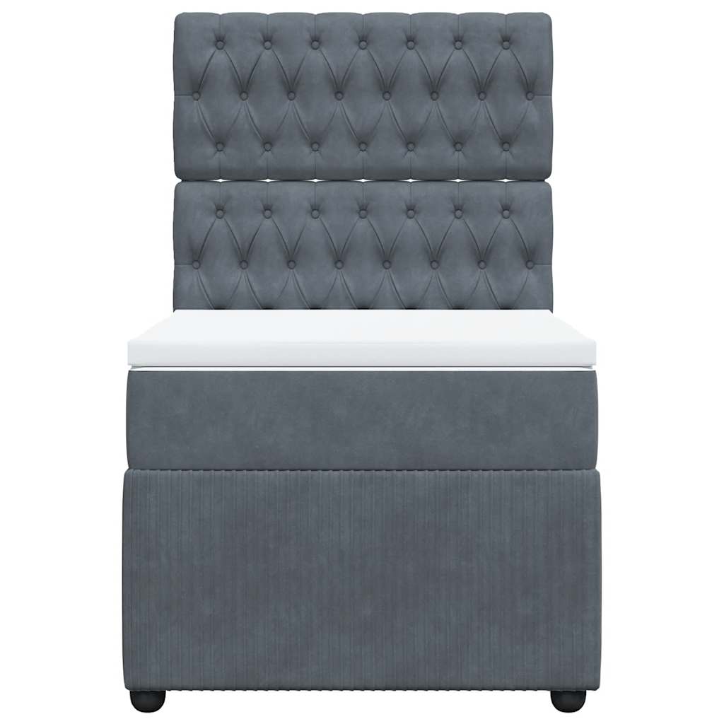 Sommier à lattes de lit et matelas Gris foncé 90x200 cm Velours - XIOS