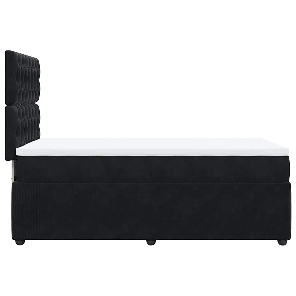 Sommier à lattes de lit avec matelas Noir 90x200 cm Velours - XIOS
