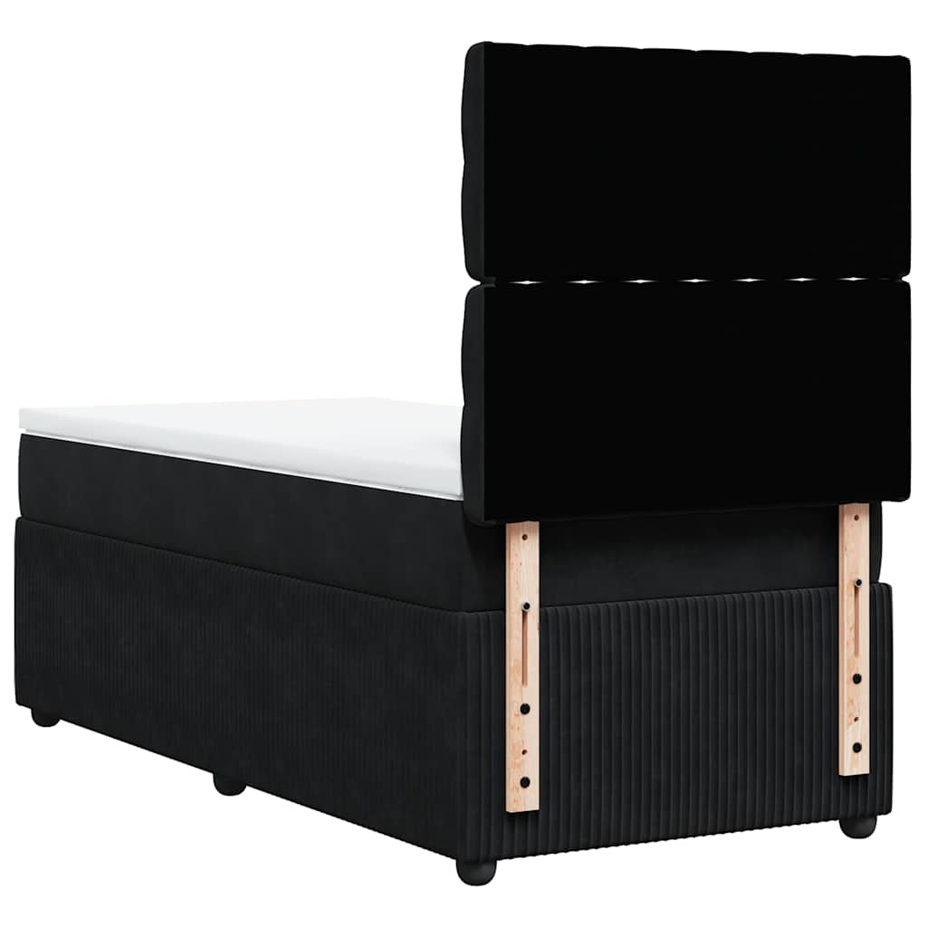 Sommier à lattes de lit avec matelas Noir 90x200 cm Velours - XIOS
