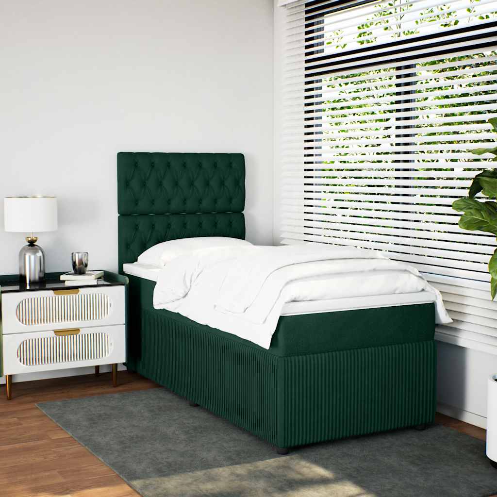 Sommier à lattes de lit avec matelas Vert foncé 90x200 cm - XIOS
