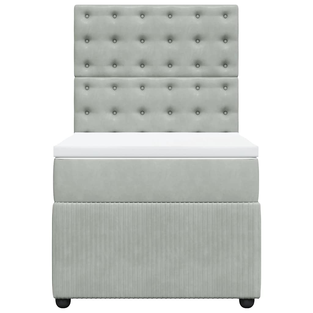 Sommier à lattes de lit et matelas Gris clair 90x200 cm Velours - XIOS