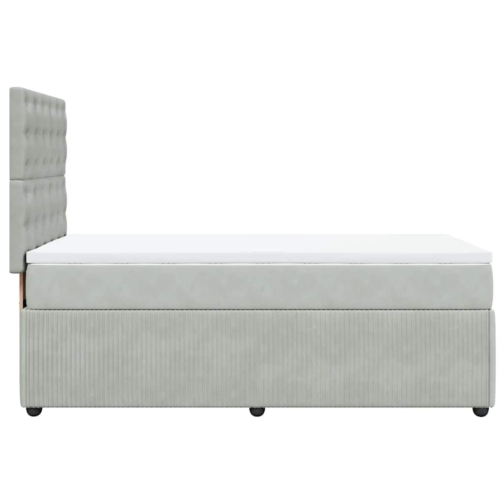 Sommier à lattes de lit et matelas Gris clair 90x200 cm Velours - XIOS