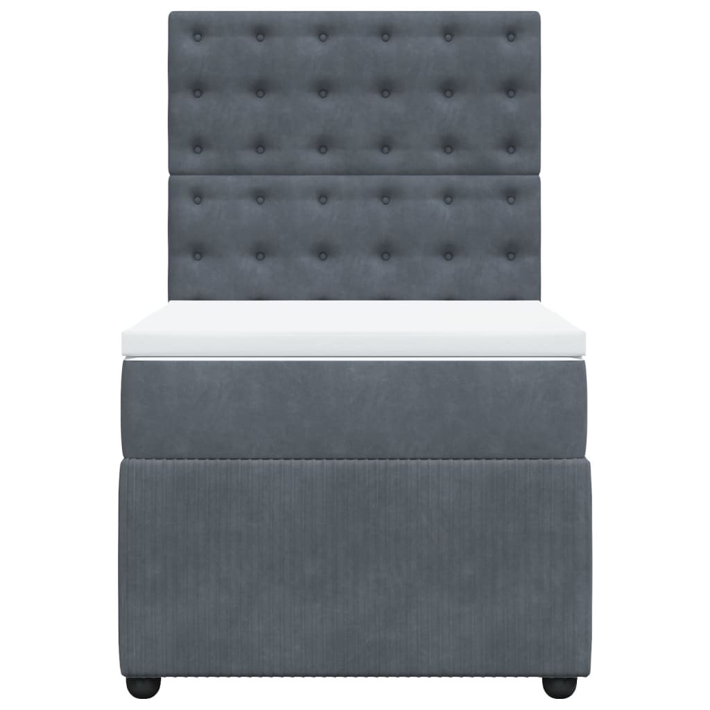 Sommier à lattes de lit et matelas Gris foncé 90x200 cm Velours - XIOS