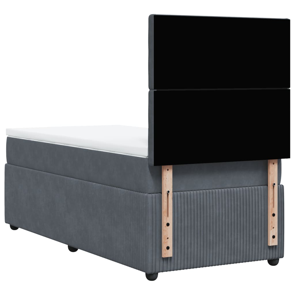 Sommier à lattes de lit et matelas Gris foncé 90x200 cm Velours - XIOS