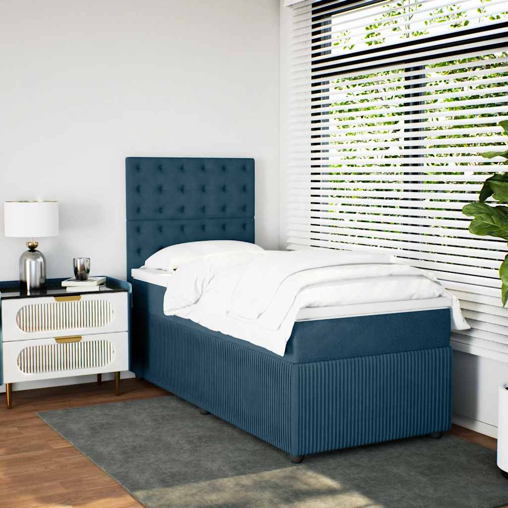 Sommier à lattes de lit avec matelas Bleu foncé 90x200 cm - XIOS