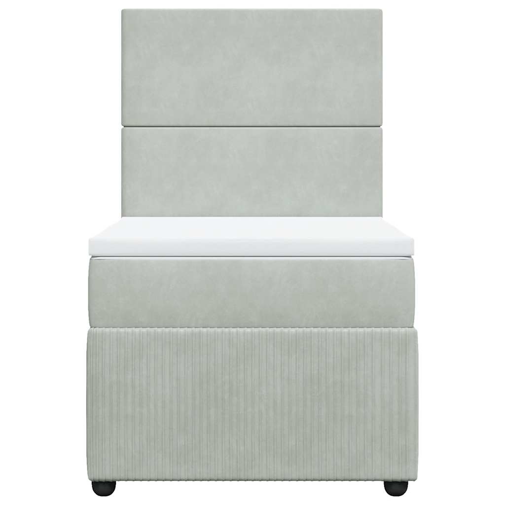 Sommier à lattes de lit et matelas Gris clair 100x200cm Velours - XIOS