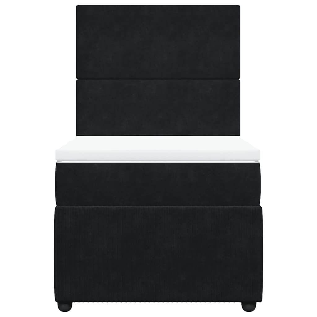 Sommier à lattes de lit avec matelas Noir 100x200 cm Velours - XIOS