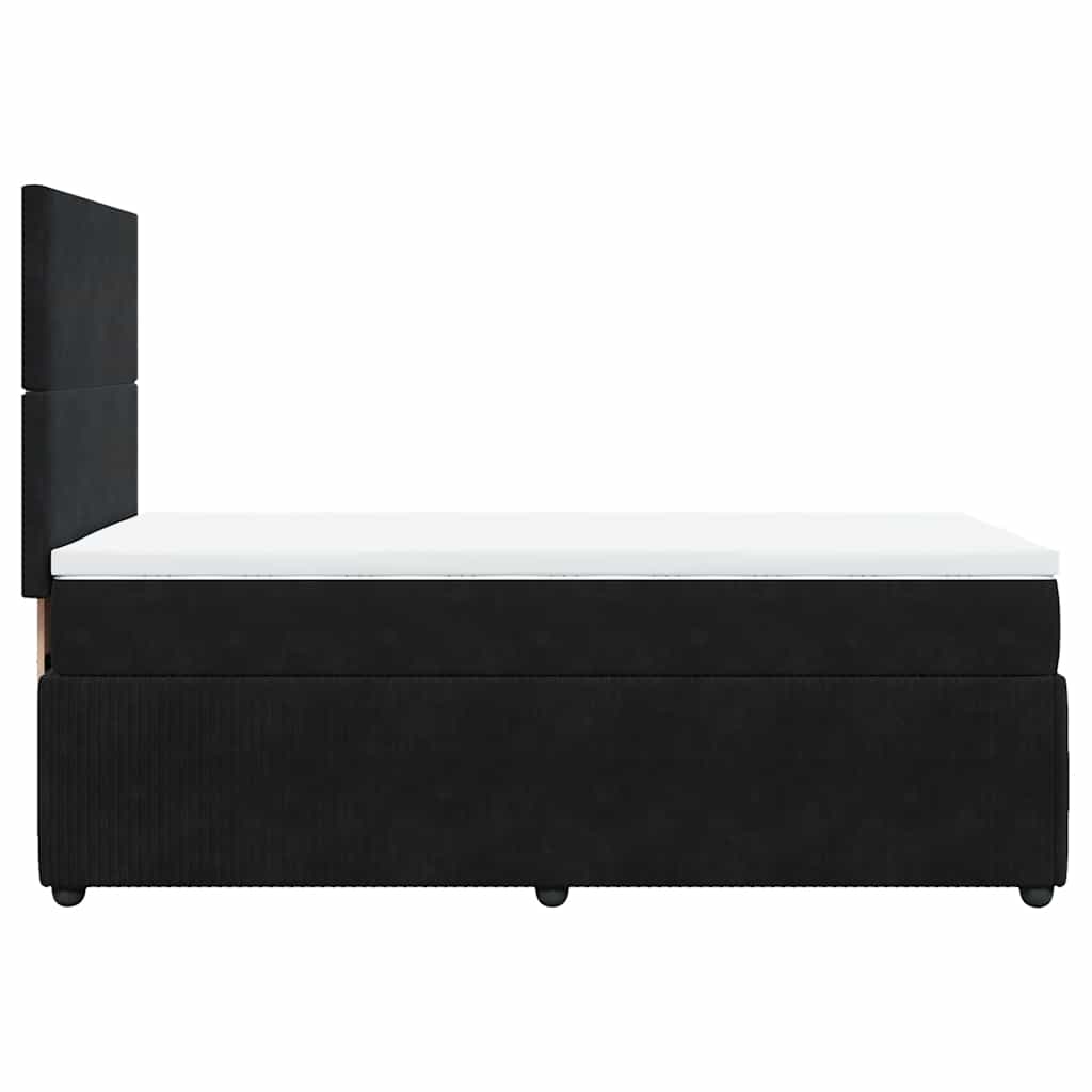 Sommier à lattes de lit avec matelas Noir 100x200 cm Velours - XIOS