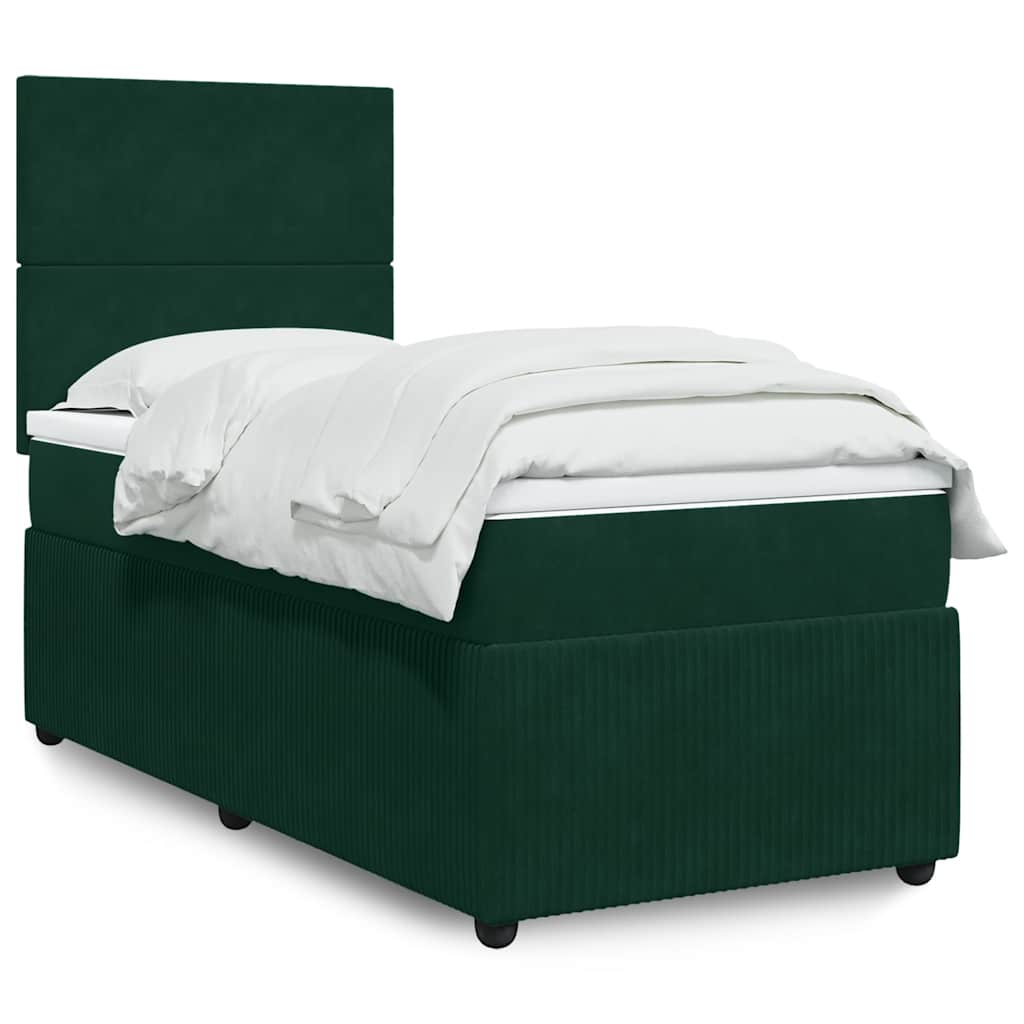 Sommier à lattes de lit avec matelas Vert foncé 100x200 cm - XIOS