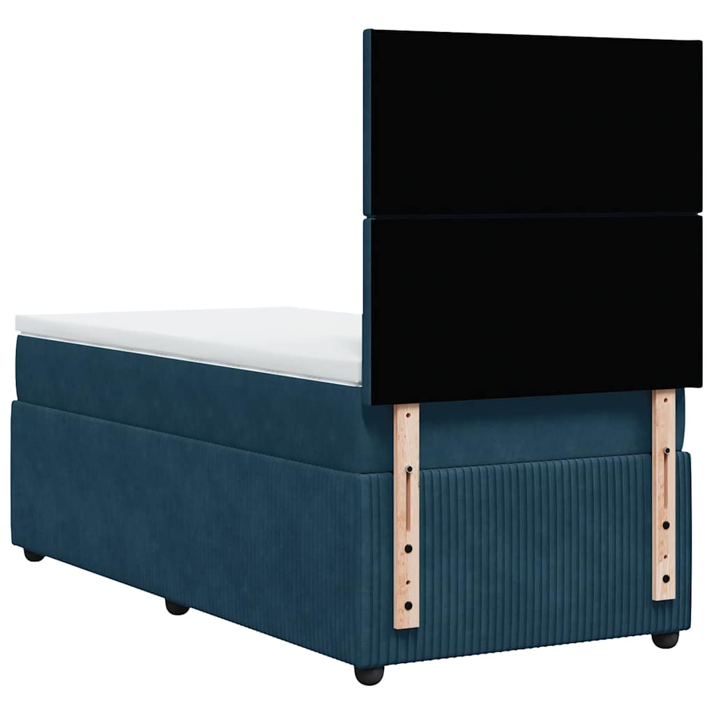 Sommier à lattes de lit avec matelas Bleu foncé 100x200 cm - XIOS