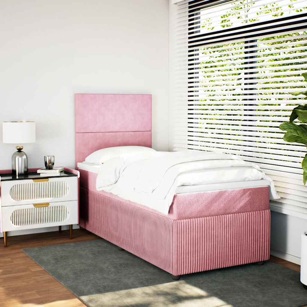 Sommier à lattes de lit avec matelas Rose 100x200 cm Velours - XIOS