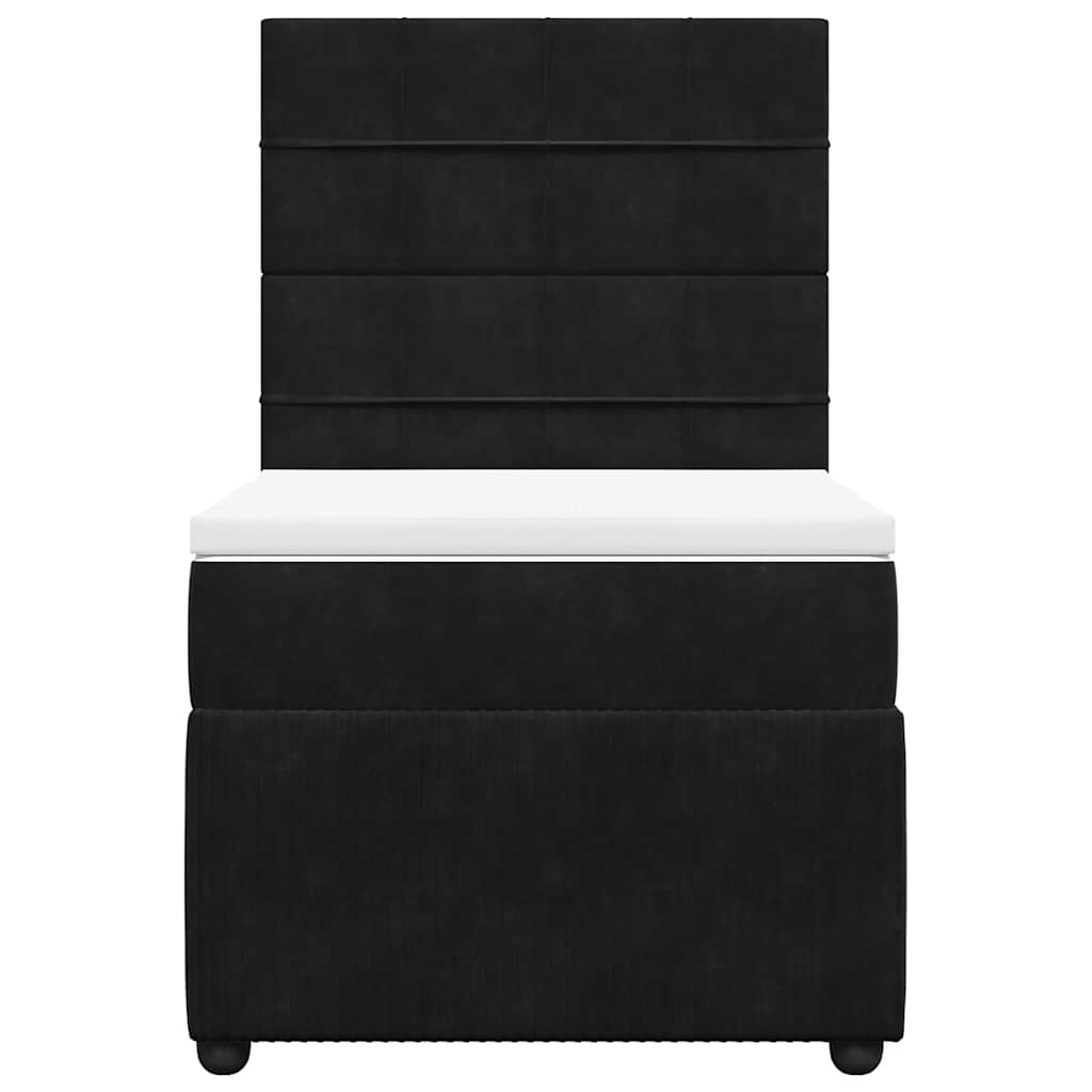 Sommier à lattes de lit avec matelas Noir 100x200 cm Velours - XIOS