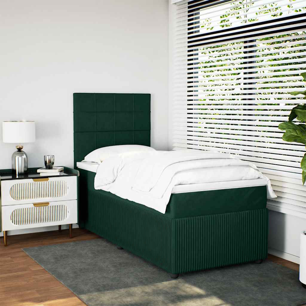 Sommier à lattes de lit avec matelas Vert foncé 100x200 cm - XIOS