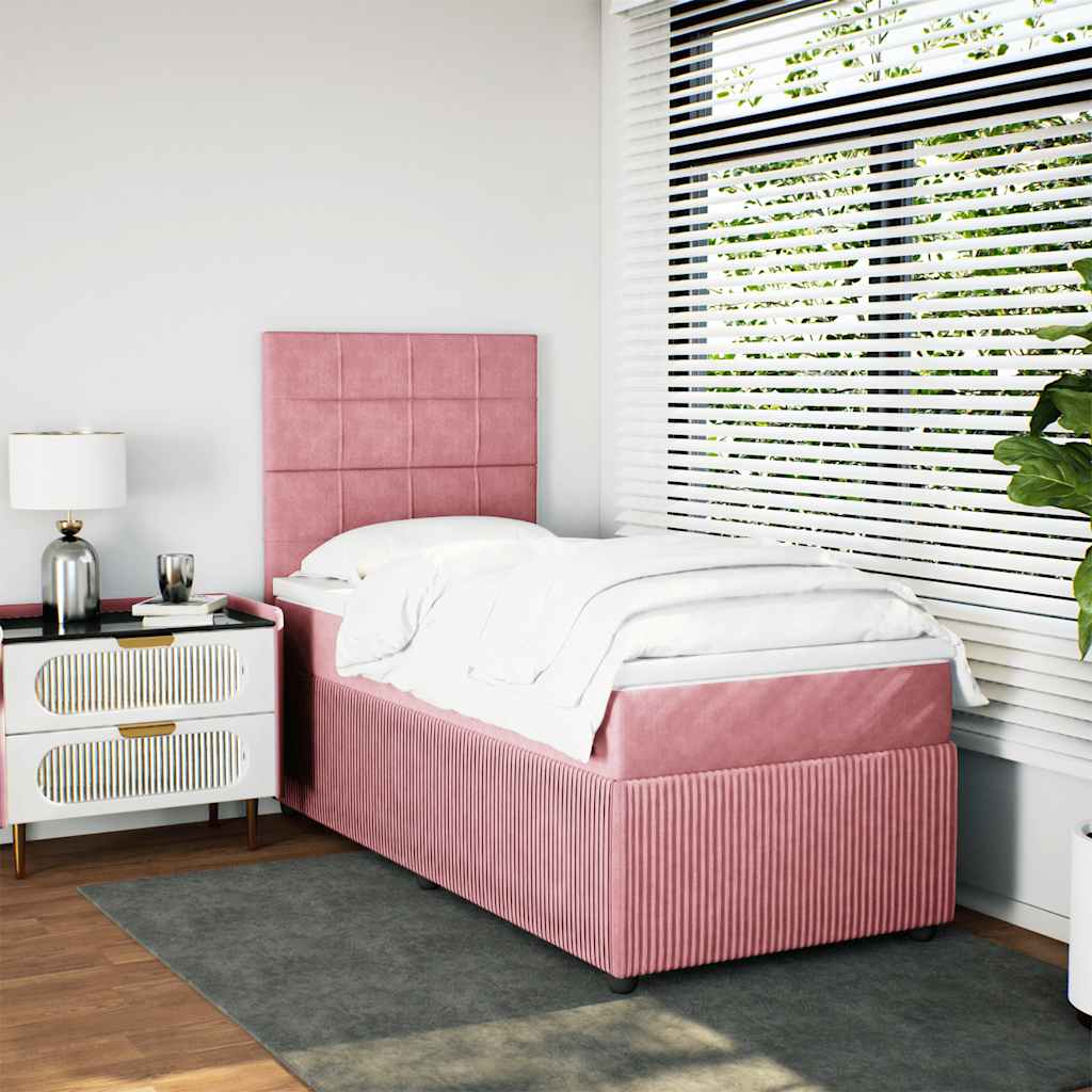Sommier à lattes de lit avec matelas Rose 100x200 cm Velours - XIOS