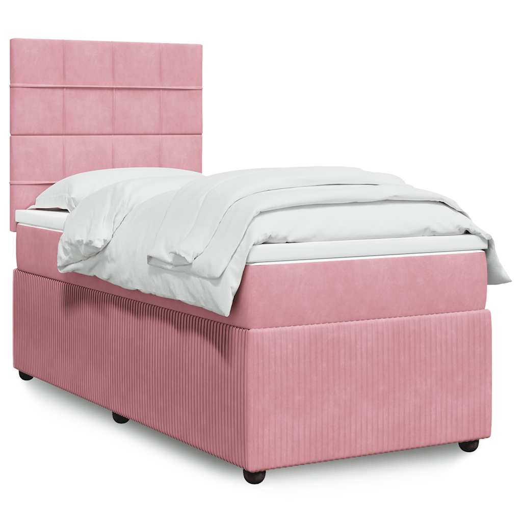 Sommier à lattes de lit avec matelas Rose 100x200 cm Velours - XIOS