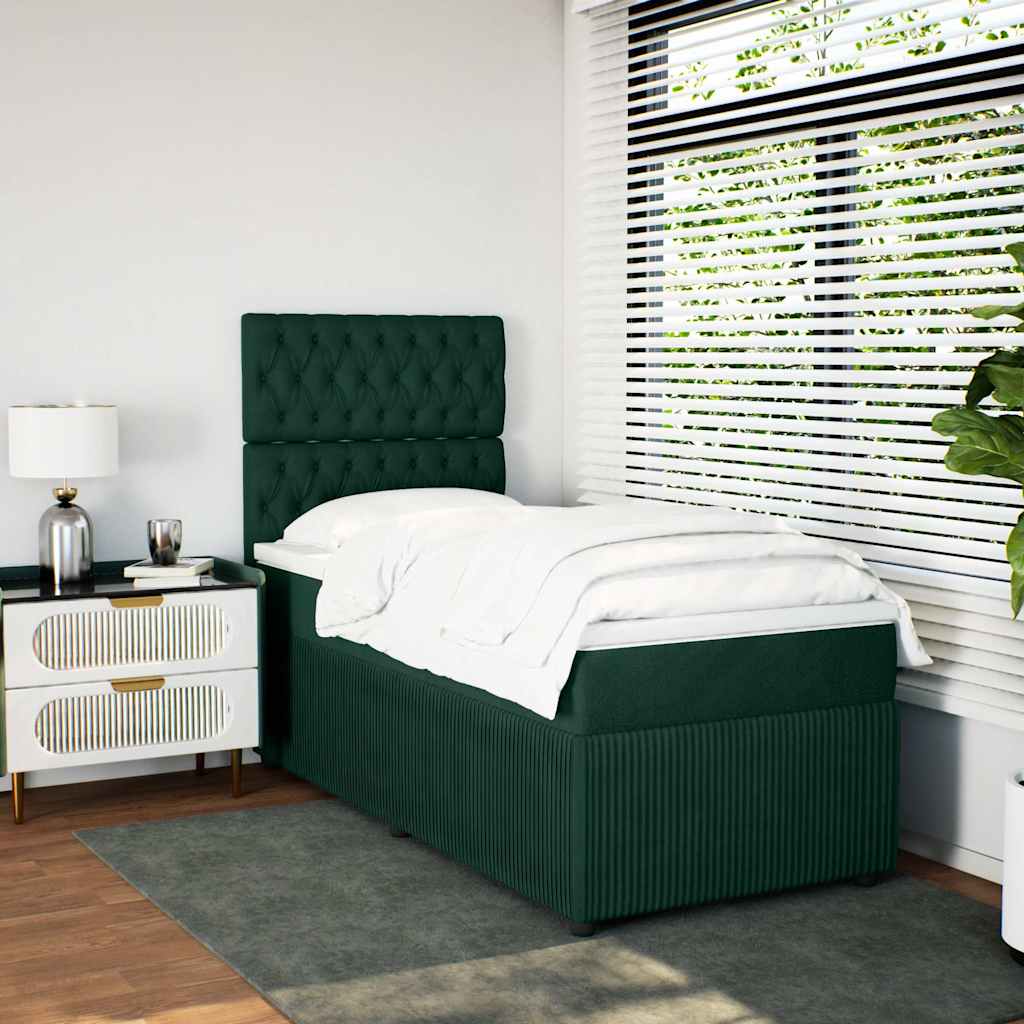 Sommier à lattes de lit avec matelas Vert foncé 100x200 cm - XIOS