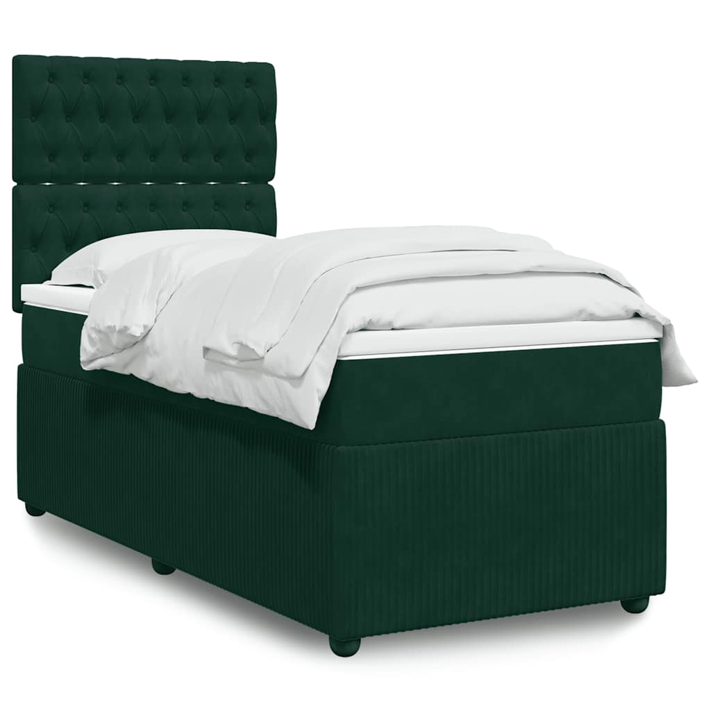 Sommier à lattes de lit avec matelas Vert foncé 100x200 cm - XIOS