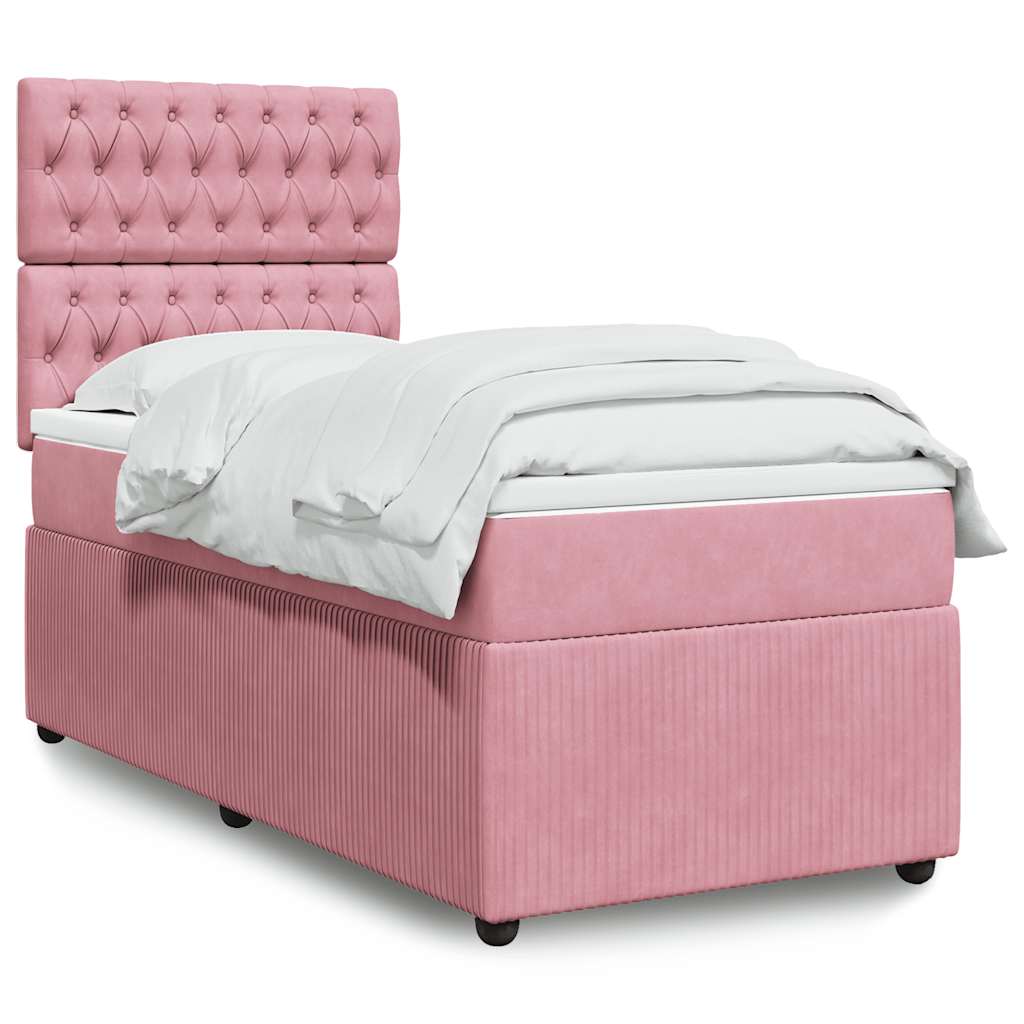 Sommier à lattes de lit avec matelas Rose 100x200 cm Velours - XIOS