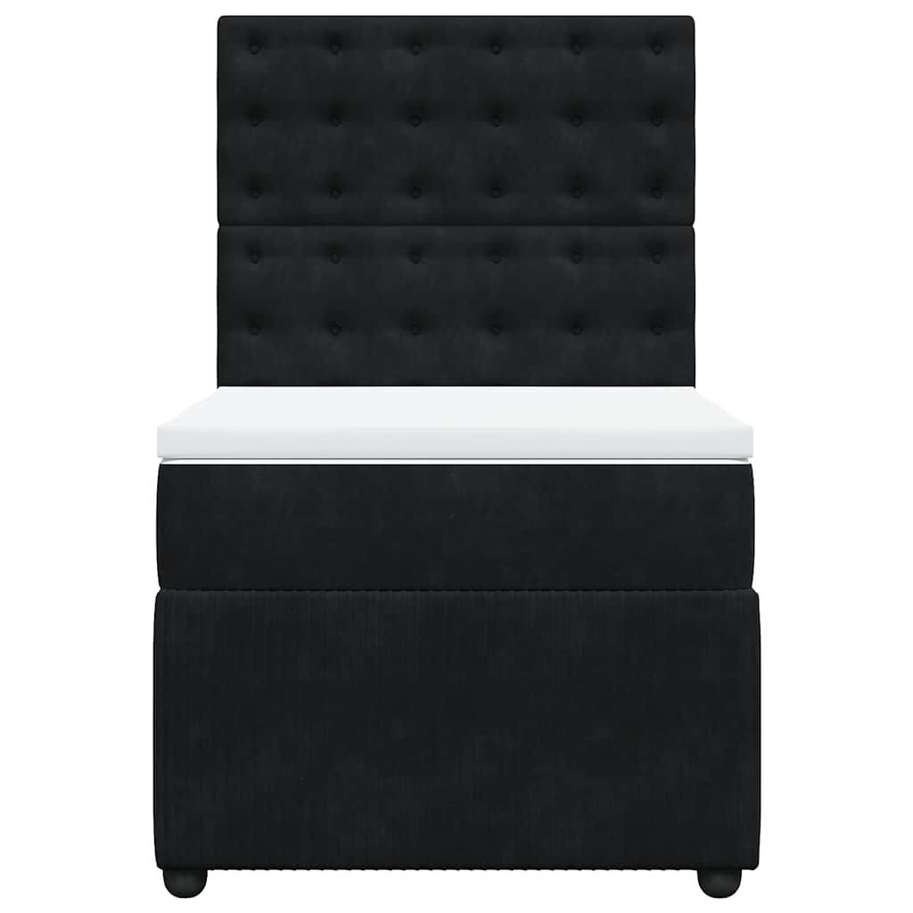 Sommier à lattes de lit avec matelas Noir 100x200 cm Velours - XIOS