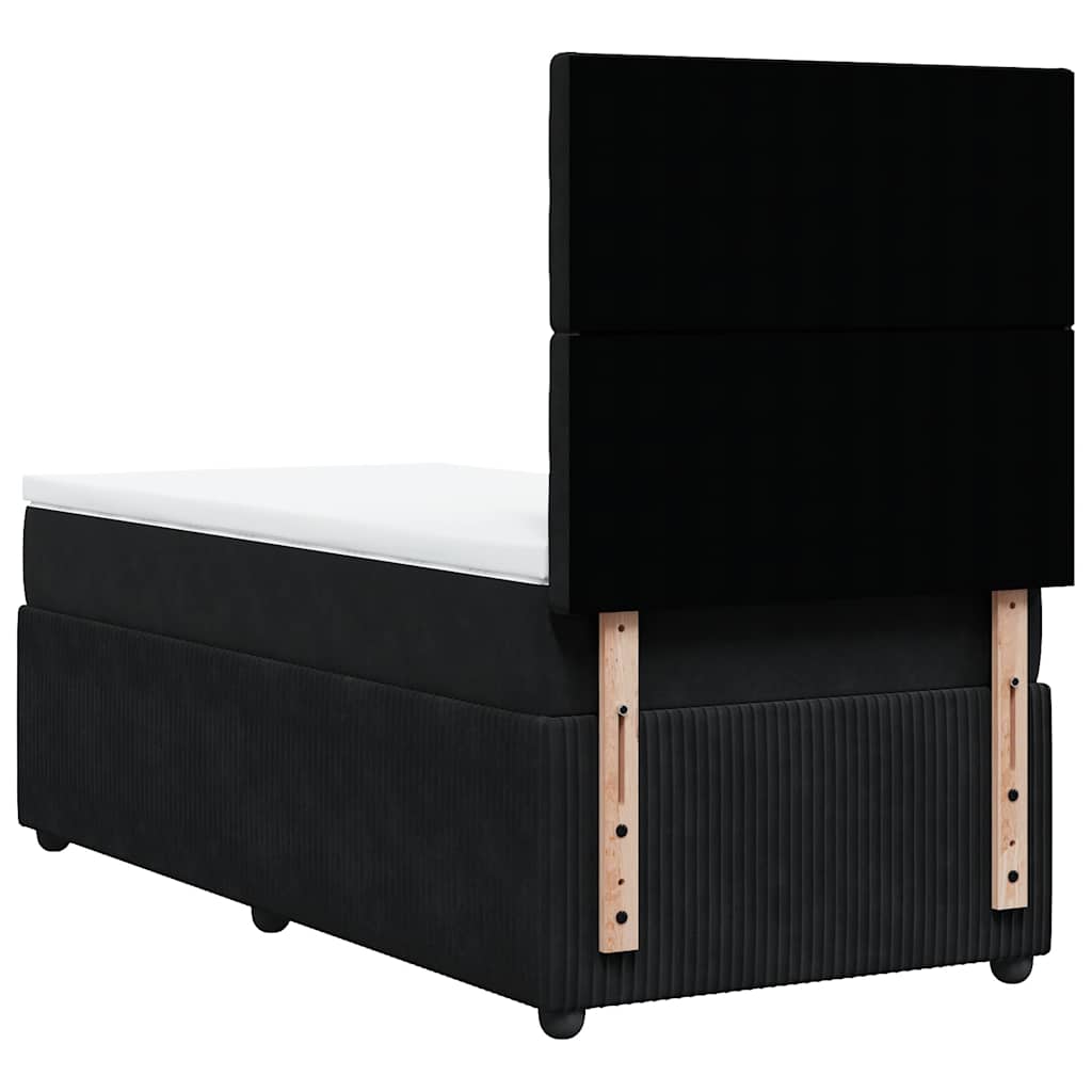 Sommier à lattes de lit avec matelas Noir 100x200 cm Velours - XIOS