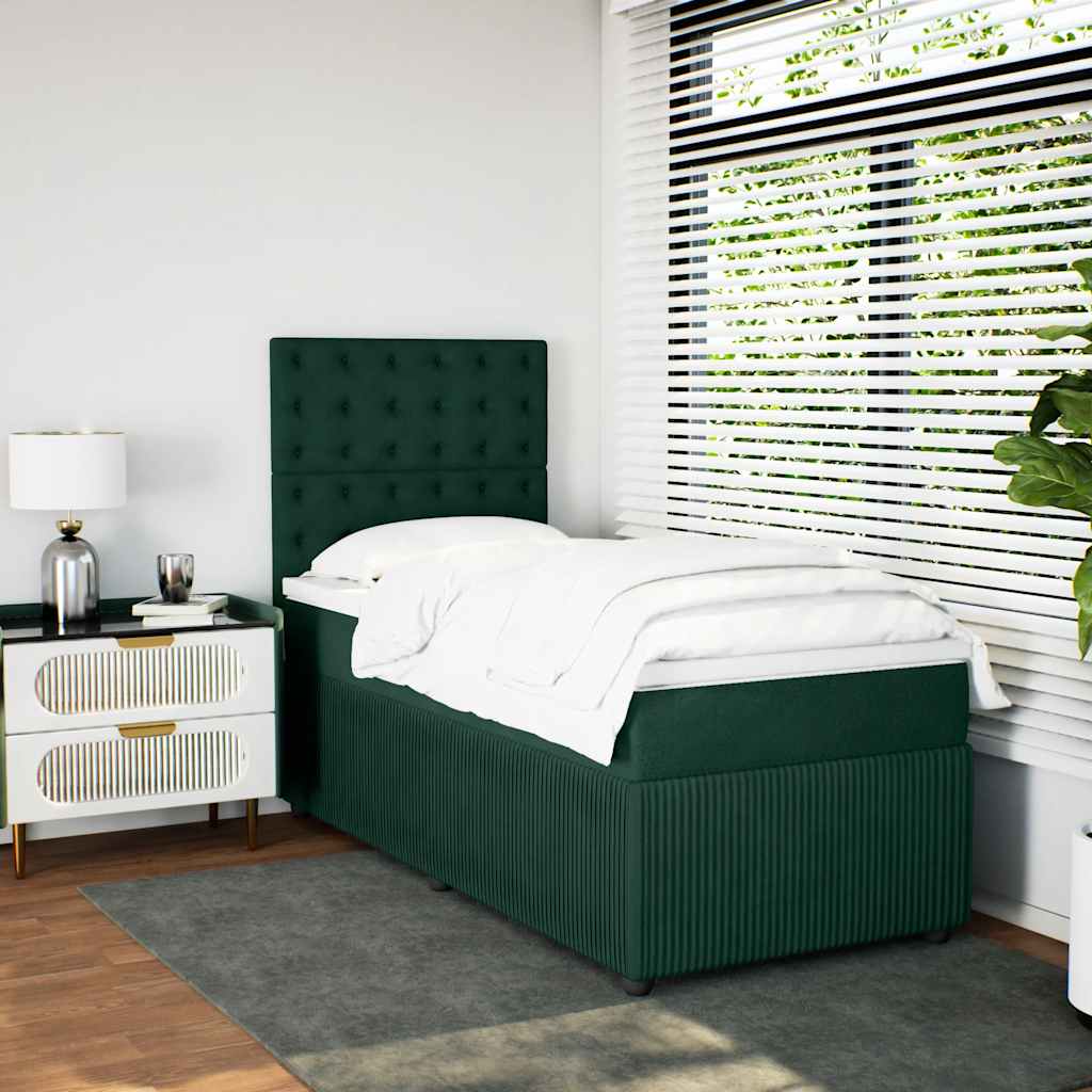 Sommier à lattes de lit avec matelas Vert foncé 100x200 cm - XIOS