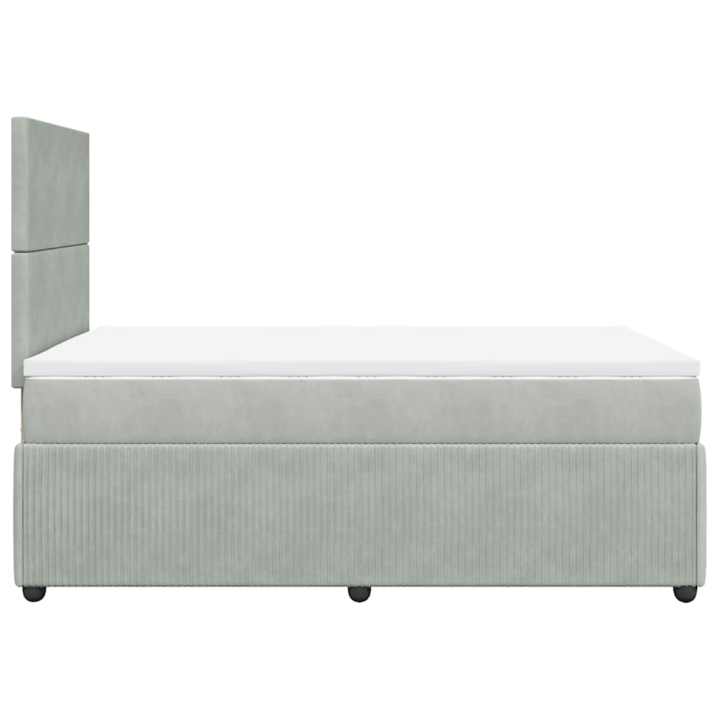 Sommier à lattes de lit et matelas gris clair 120x190cm velours - XIOS