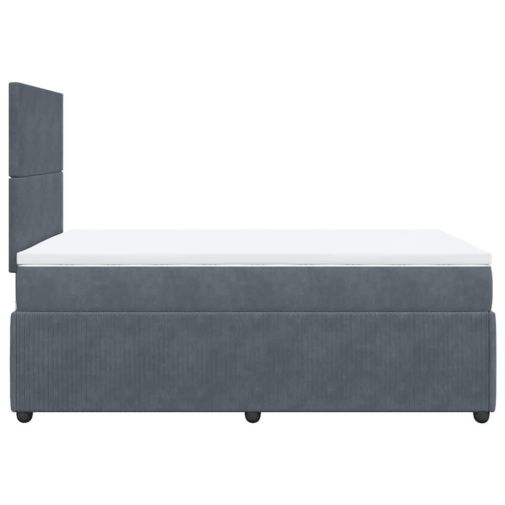 Sommier à lattes de lit et matelas gris foncé 120x190cm velours - XIOS