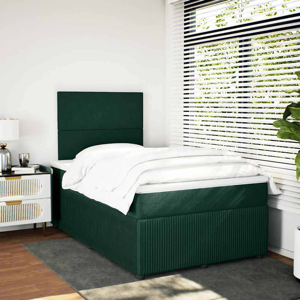 Sommier à lattes de lit avec matelas vert foncé 120x190 cm - XIOS