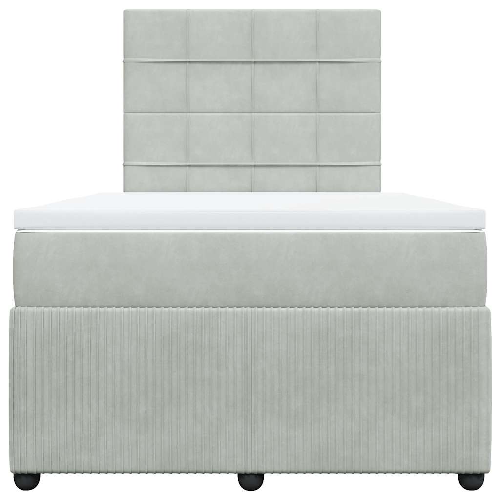 Sommier à lattes de lit et matelas gris clair 120x190cm velours - XIOS